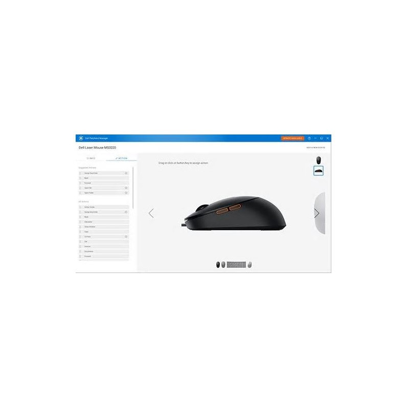 Dell MS3220/Kancelárska/Laserová/3 200 DPI/Drôtová USB/Šedá