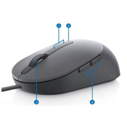 Dell MS3220/Kancelárska/Laserová/3 200 DPI/Drôtová USB/Šedá