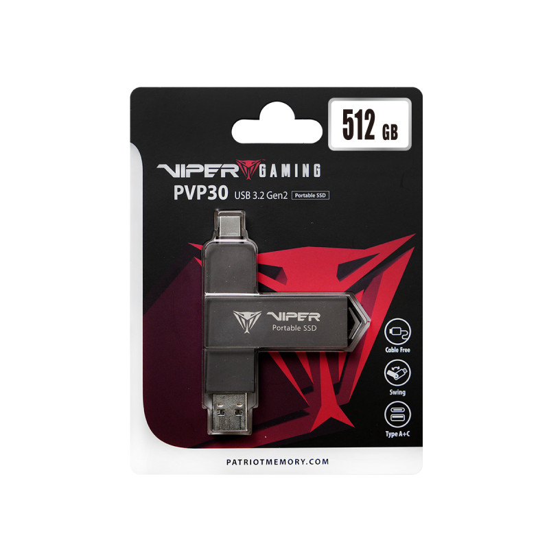 Patriot VIPER PVP30/512GB/SSD/Externý/Čierna/3R
