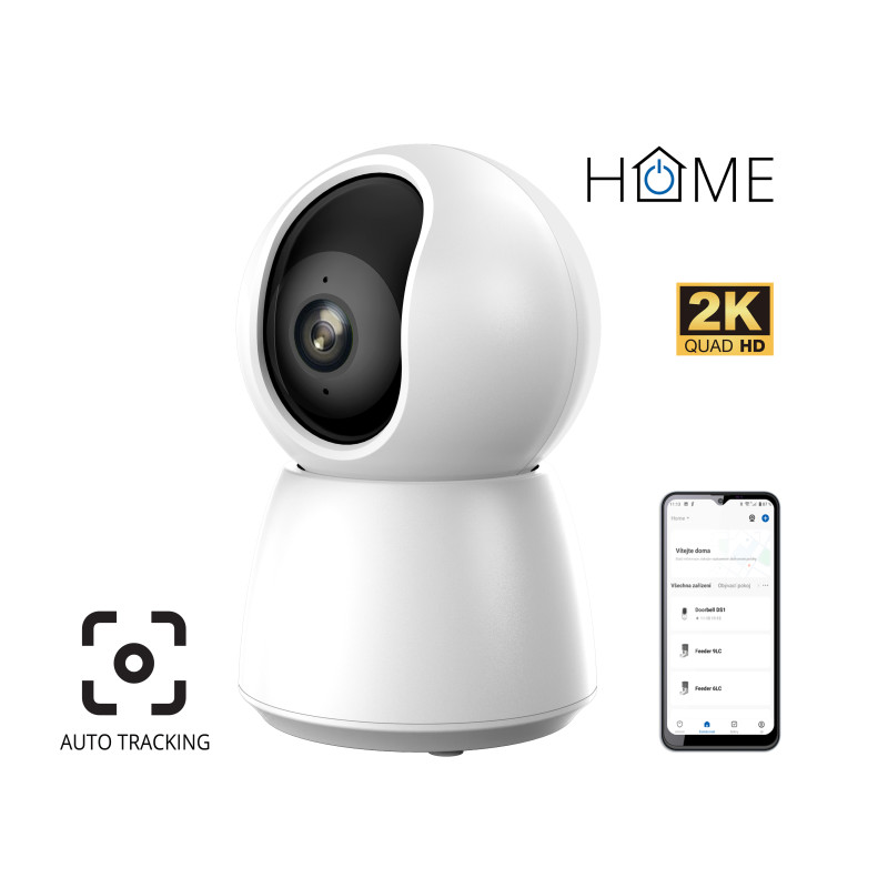 iGET HOME Camera CS4 White - WiFi 2K IP kamera, nočné videnie, audio, RJ45, auto tracking