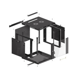 LANBERG RACKOVÁ SKRIŇA 19'' PRO MONTÁŽ NA STENU 9U/600X600 (FLAT PACK) V2 ČIERNA