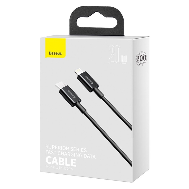 NONAME - Baseus Dátový kábel Superior Series USB-C/Lightning 20W 2m černý