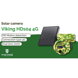 Solárna kamera Viking HDs04 4G sivá/2304x1296/PIR detekcia/pohybový senzor/7800mAh