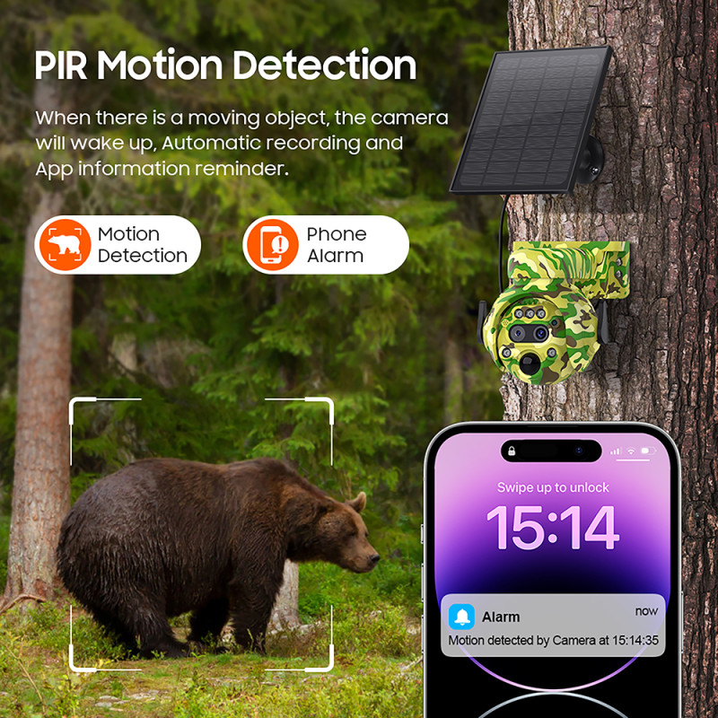 Solárna kamera Viking HDs04 4G sivá/2304x1296/PIR detekcia/pohybový senzor/7800mAh