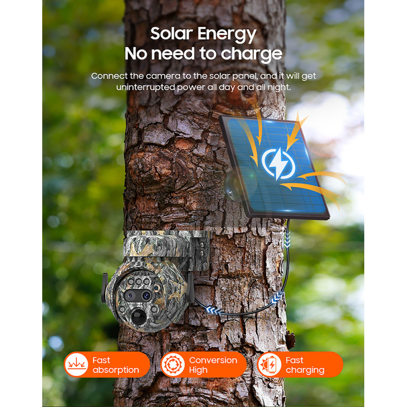 Solárna kamera Viking HDs04 4G sivá/2304x1296/PIR detekcia/pohybový senzor/7800mAh