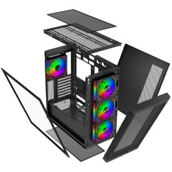 EVOLVEO Scorpio, Big Tower/4x ARGB/sklo+mriežka