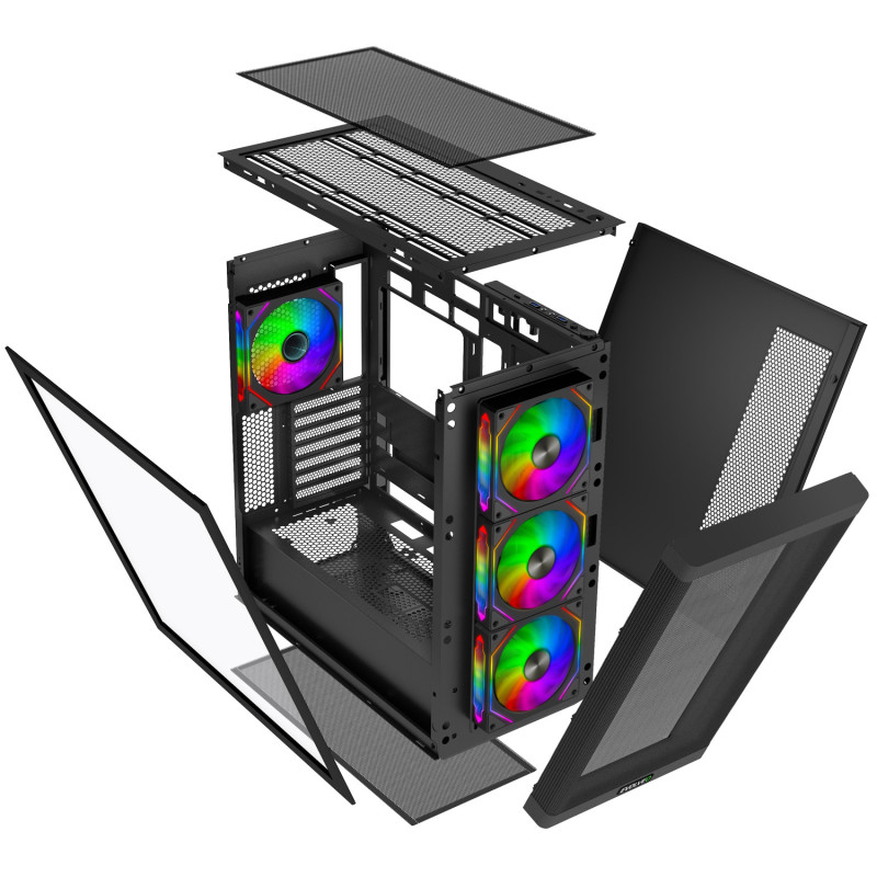 EVOLVEO Scorpio, Big Tower/4x ARGB/sklo+mriežka