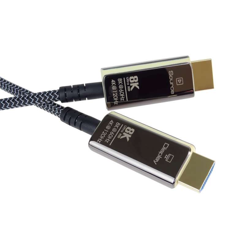 PremiumCord Ultra High Speed HDMI 2.1 optický fiber kábel 8K @ 60Hz, pozlátené 50m