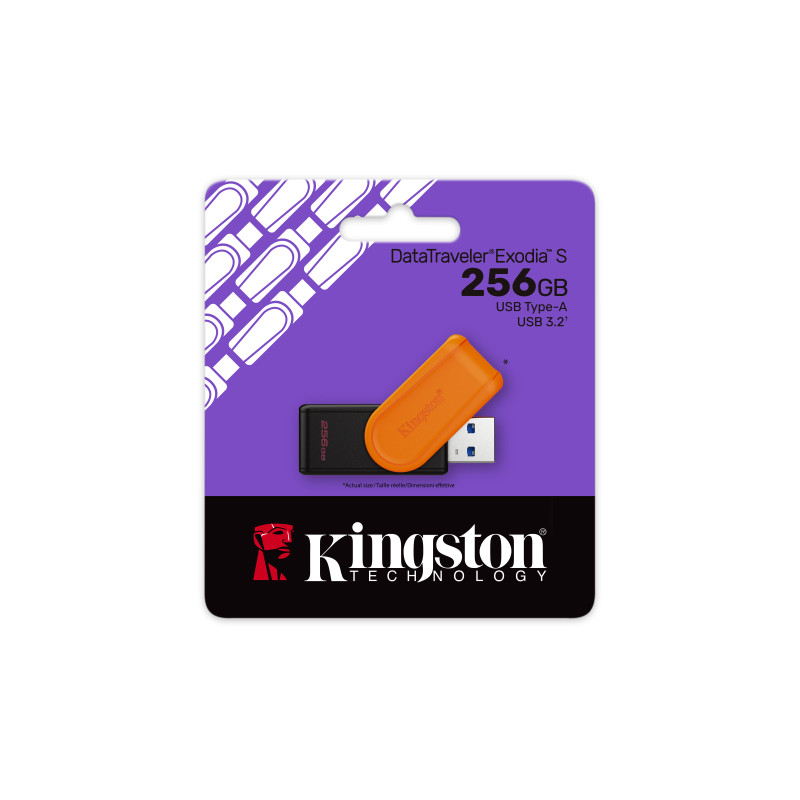 KINGSTON - DataTraveler Exodia S/256GB/USB 3.2/USB-A/Oranžová