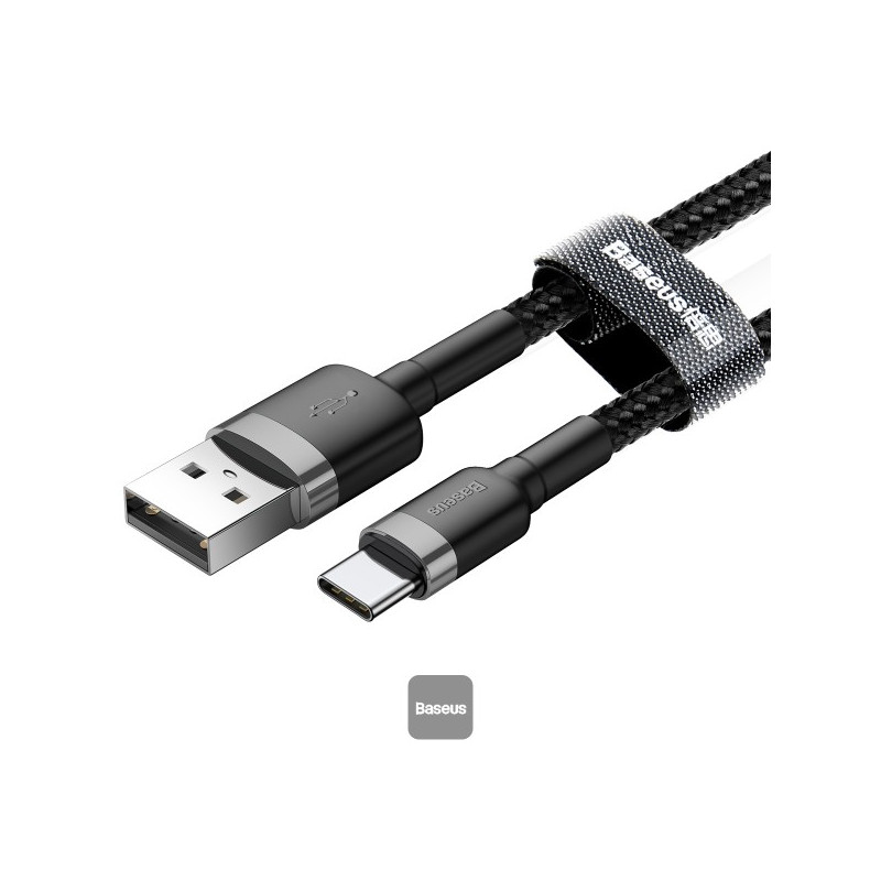 NONAME - Baseus dátový kábel Cafule USB-C 2m 2A šedo-čierny