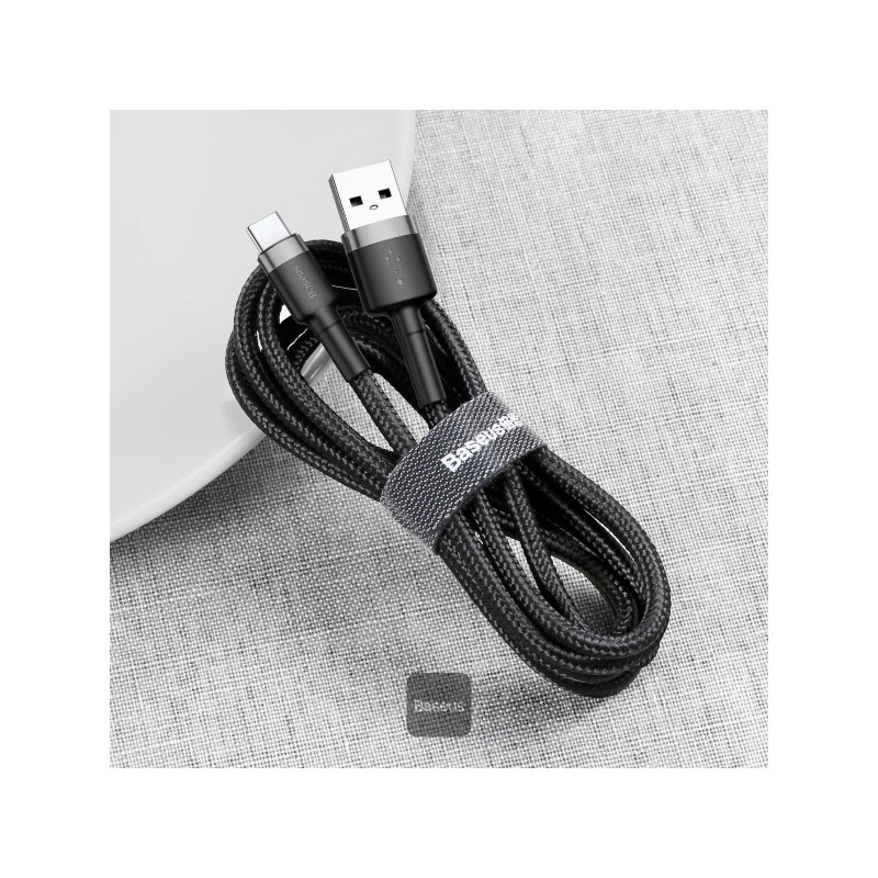NONAME - Baseus dátový kábel Cafule USB-C 2m 2A šedo-čierny