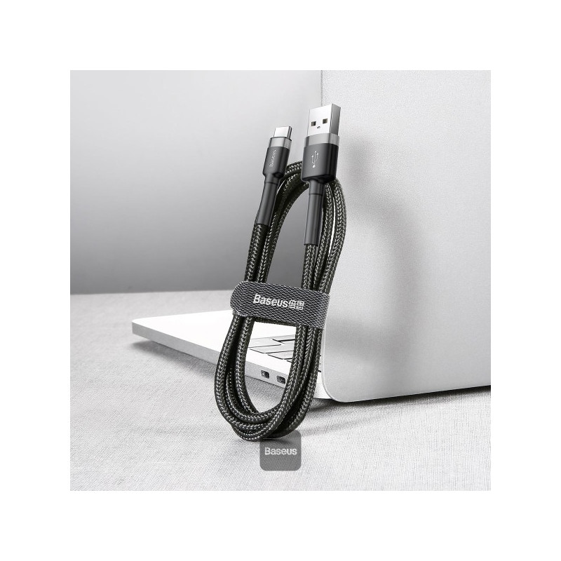 NONAME - Baseus dátový kábel Cafule USB-C 2m 2A šedo-čierny