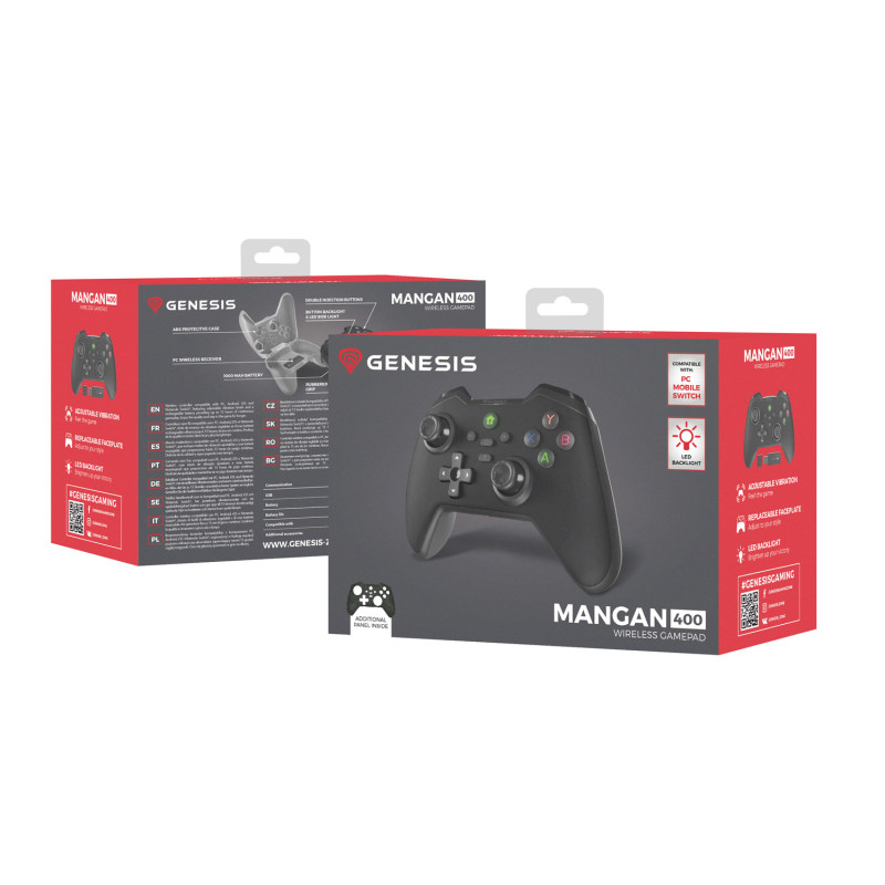 Bezdrôtový gamepad Genesis MANGAN 400 pre PC/Switch/Mobil, čierny
