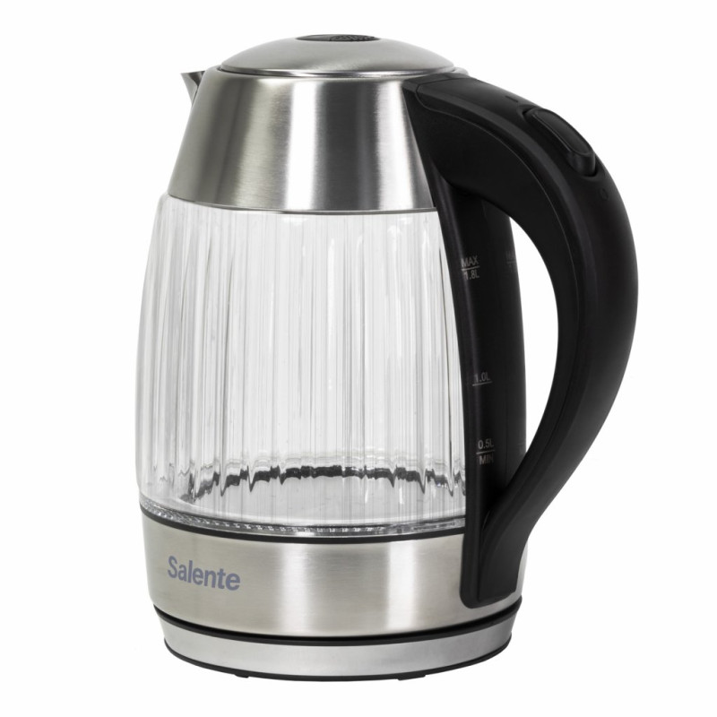 Salente StripeGlass, rýchlovarná konvica 1,8 l, nerez/sklenená, červené podsvietenie