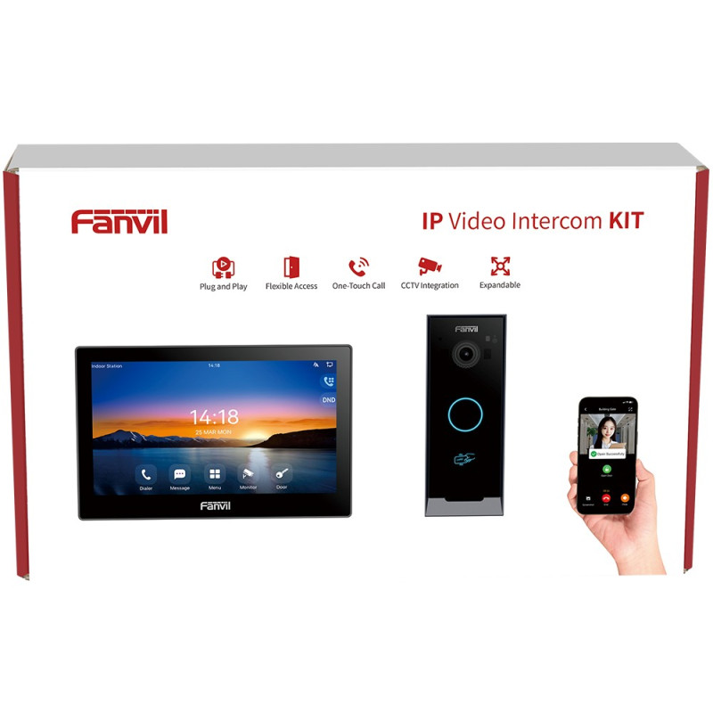 GRANDSTREAM - Fanvil VIK-01, video interkom kit (dotyková stanica i504W + interkom i60 + app), Wi-Fi, 7'', PoE