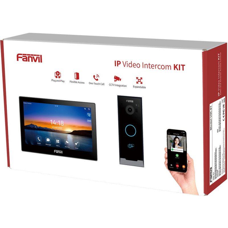 GRANDSTREAM - Fanvil VIK-01, video interkom kit (dotyková stanica i504W + interkom i60 + app), Wi-Fi, 7'', PoE