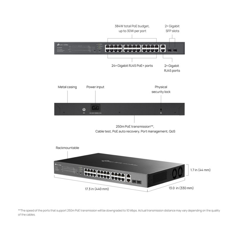 TP-Link ES228GMP 28xGb Easy Man.switch Omada