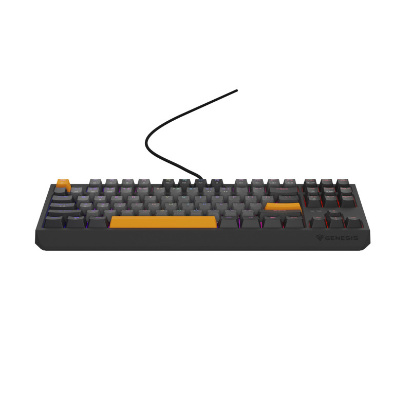 Genesis herná klávesnica THOR 230/TKL/RGB/Outemu Red/Drôtová USB/US layout/Anchor Negative Šedá