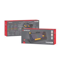 Genesis herná klávesnica THOR 230/TKL/RGB/Outemu Red/Drôtová USB/US layout/Anchor Negative Šedá