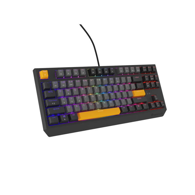 Genesis herná klávesnica THOR 230/TKL/RGB/Outemu Red/Drôtová USB/US layout/Anchor Negative Šedá