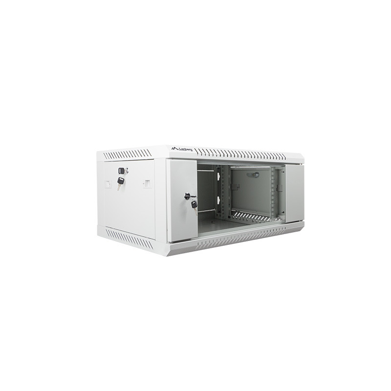 LANBERG - Nástenný rack 19'' 4U 600X450mm šedý flat pack