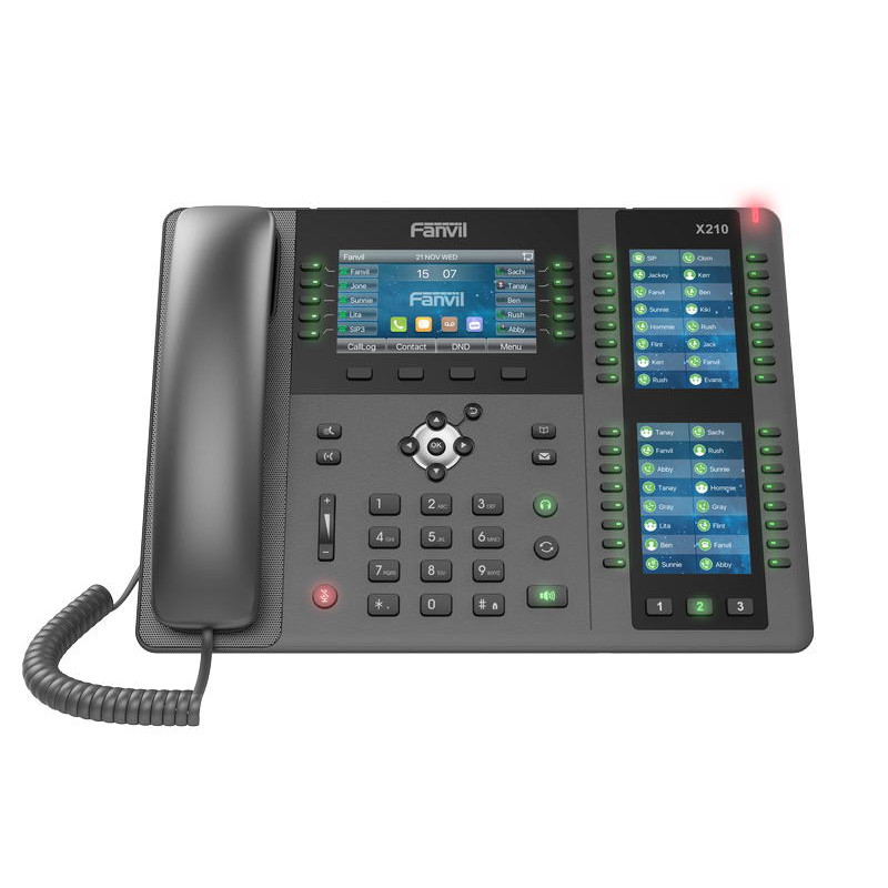 GRANDSTREAM - Fanvil X210 SIP telefón, 4.3'' bar. disp.+ 2 prid. disp., 20 SIP, 106 DSS, 2xGbit