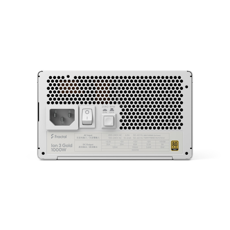 FRACTAL DESIGN - Fractal Ion 3/1000W/ATX 3.1/80PLUS Gold/Modular/Retail