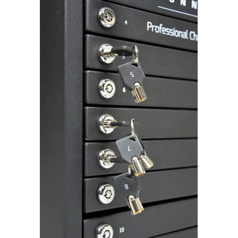 NONAME - PORT CONNECT CHARGING CABINET 10 UNITS individual door lock, černý