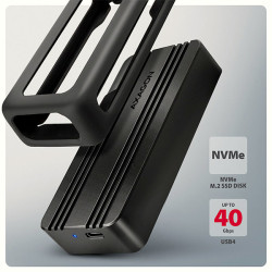 AXAGON EEM2-40G, USB-C 40Gbps externý box pre M.2 NVMe SSD, zesílený hliník