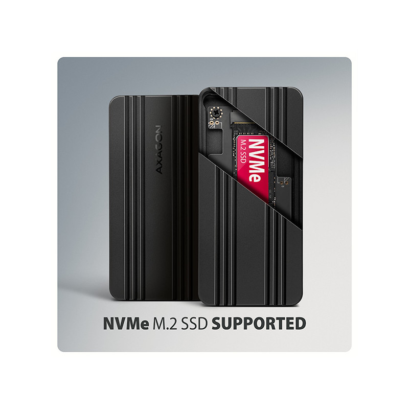 AXAGON EEM2-40G, USB-C 40Gbps externý box pre M.2 NVMe SSD, zesílený hliník