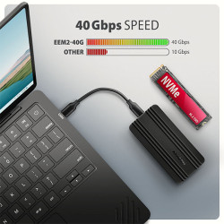 AXAGON EEM2-40G, USB-C 40Gbps externý box pre M.2 NVMe SSD, zesílený hliník