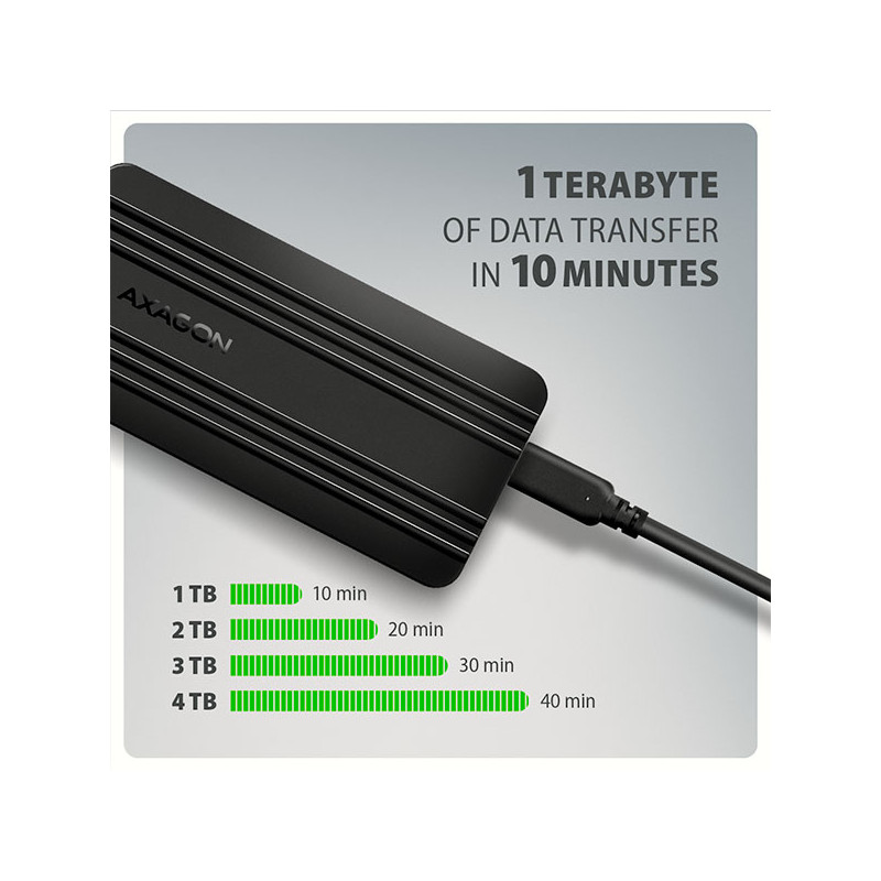 AXAGON EEM2-40G, USB-C 40Gbps externý box pre M.2 NVMe SSD, zesílený hliník