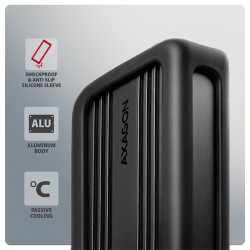 AXAGON EEM2-40G, USB-C 40Gbps externý box pre M.2 NVMe SSD, zesílený hliník