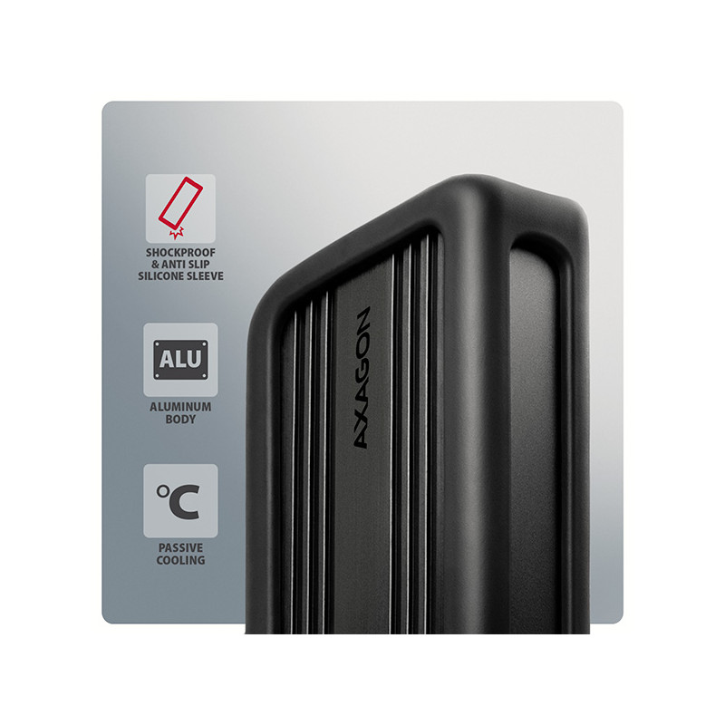AXAGON EEM2-40G, USB-C 40Gbps externý box pre M.2 NVMe SSD, zesílený hliník