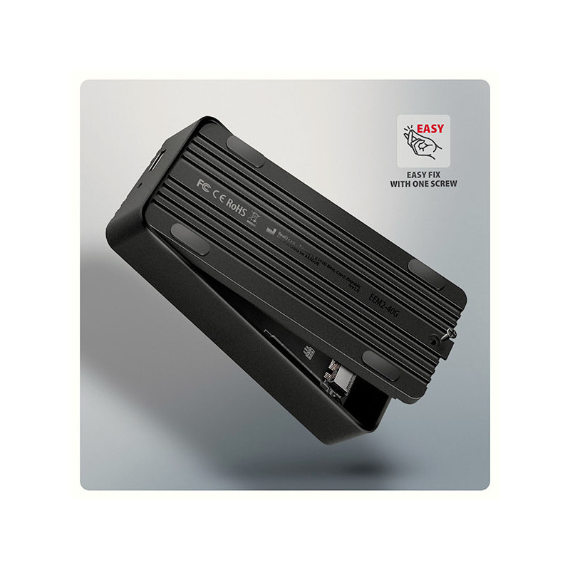 AXAGON EEM2-40G, USB-C 40Gbps externý box pre M.2 NVMe SSD, zesílený hliník
