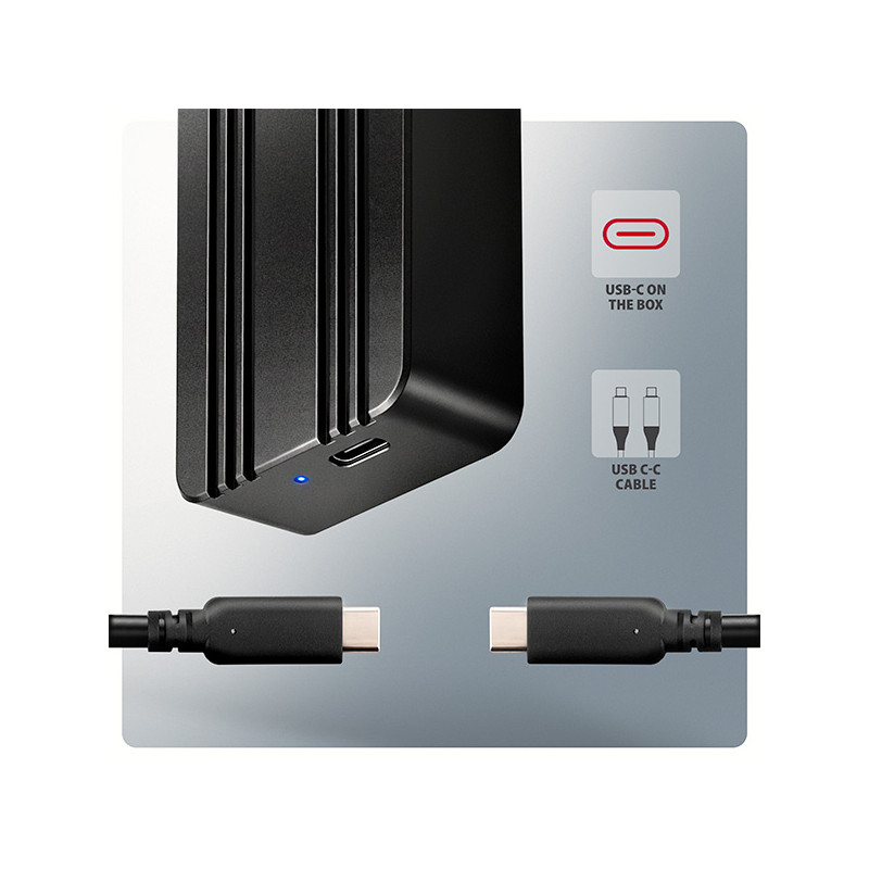 AXAGON EEM2-40G, USB-C 40Gbps externý box pre M.2 NVMe SSD, zesílený hliník