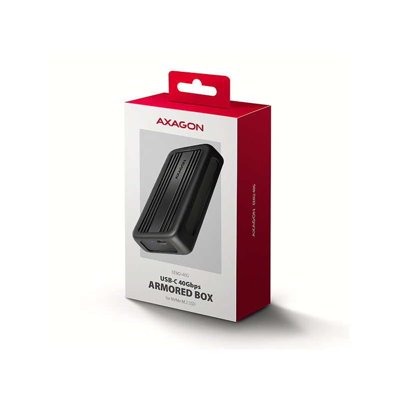 AXAGON EEM2-40G, USB-C 40Gbps externý box pre M.2 NVMe SSD, zesílený hliník