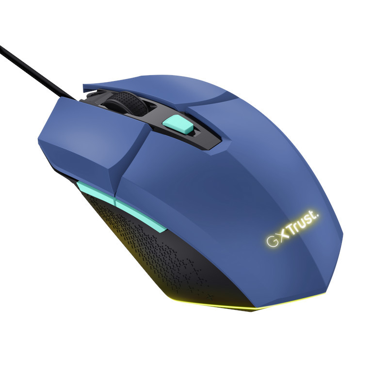 TRUST GXT 109 FELOX/Herná/Optická/Pre pravákov/6 400 DPI/Drôtová USB/Modrá