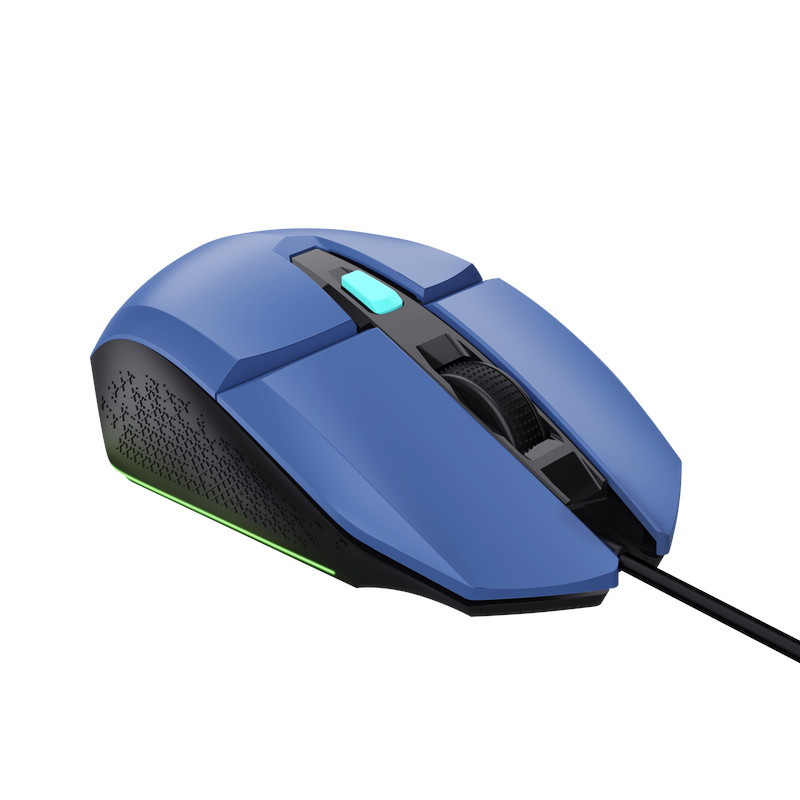 TRUST GXT 109 FELOX/Herná/Optická/Pre pravákov/6 400 DPI/Drôtová USB/Modrá