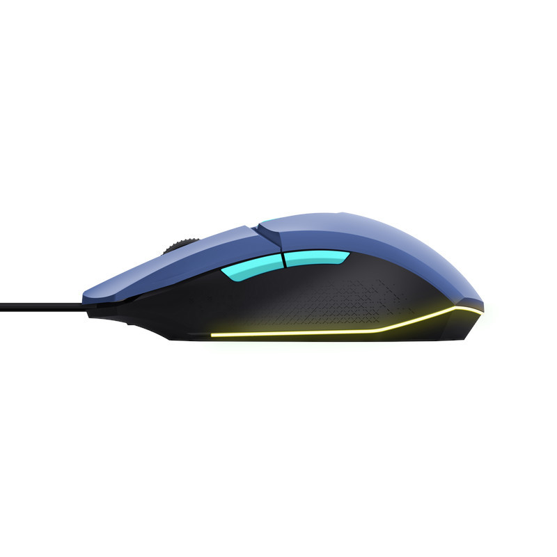 TRUST GXT 109 FELOX/Herná/Optická/Pre pravákov/6 400 DPI/Drôtová USB/Modrá