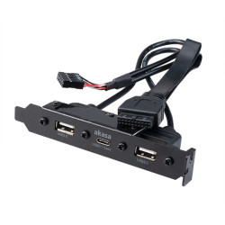AKASA - USB 3.1 gén 1 typ C a 2x Typ A 2.0 záslepka