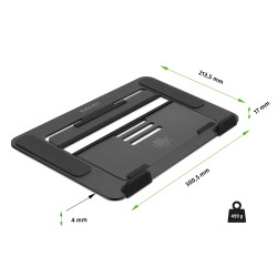 EVOLVEO TopLift, hliníkový podstavec pod notebook, čierny