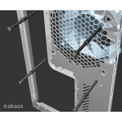 Akasa protivibračné spony na ventilátory (60ks) čierne
