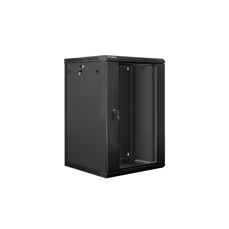 LANBERG - Nástenný rack 19'' 18U 600X600mm černý flat pack