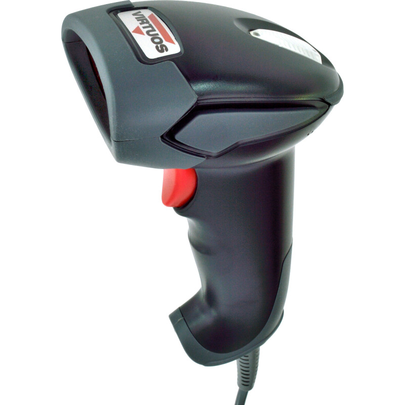 Laserová čítačka Virtuos HT-900A, USB (klávesnica/RS-232 emulácia), stojan, čierna