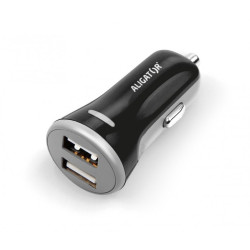ALIGATOR 3.4A, 2xUSB, smart IC, čierna, USB kábel pre iPhone/iPad