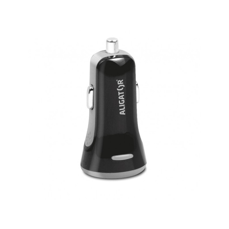 ALIGATOR 3.4A, 2xUSB, smart IC, čierna, USB kábel pre iPhone/iPad