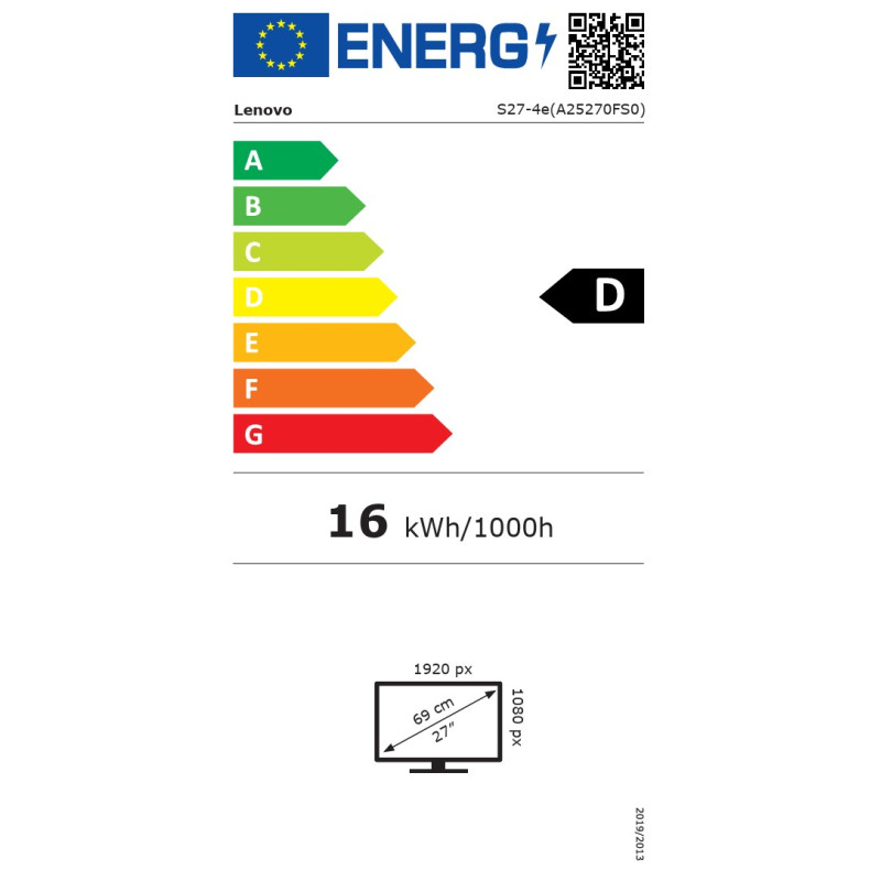 Lenovo ThinkVision/S27-4e/27''/IPS/FHD/100Hz/4ms/Čierna/3R