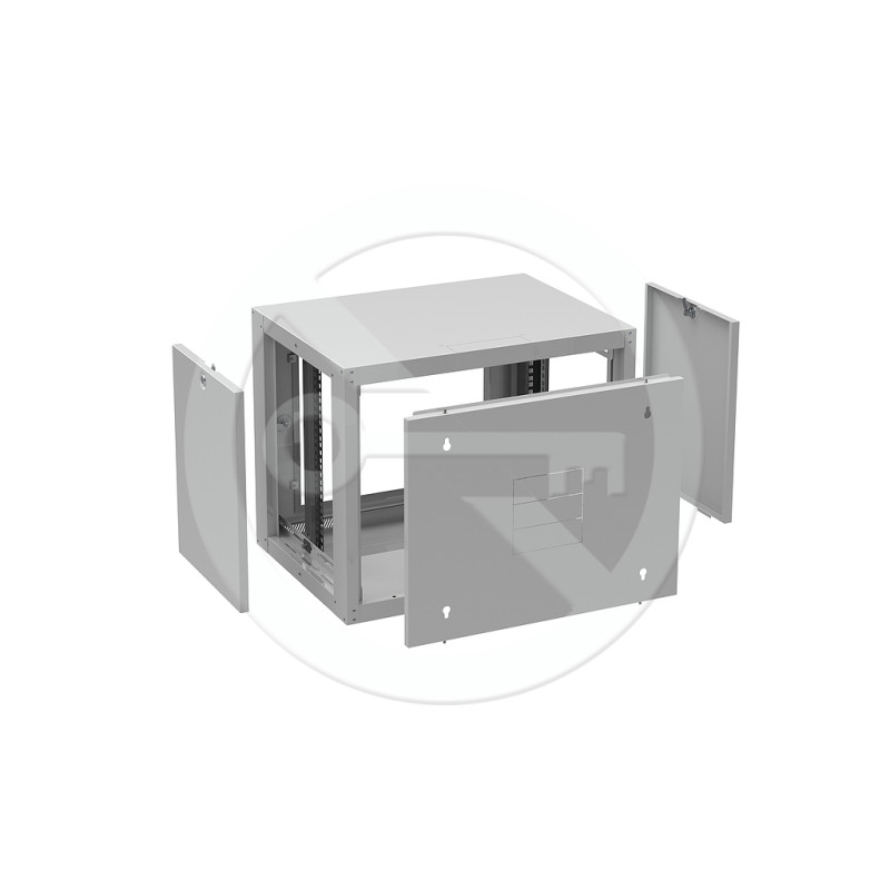 SOLARIX - Rozvádzač nástenný GrandN Duo 9U 450mm, dvere plech, RAL7035, GrandND-9U-645-21-G