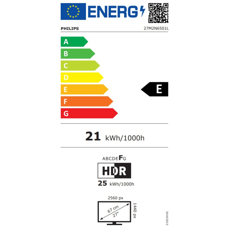 Philips Evnia/27M2N6501L/26,5''/QD-OLED/QHD/240Hz/0,03ms/Biela/3R